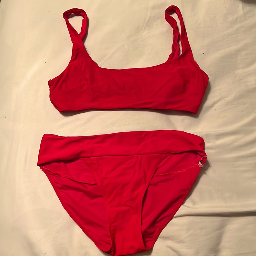 aerie red bathing suit